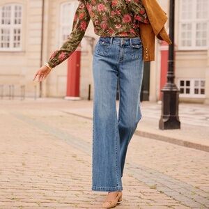 NWT TALBOTS CLASSIC JEAN TROUSERS - PRISCILLA WASH SIZE 14